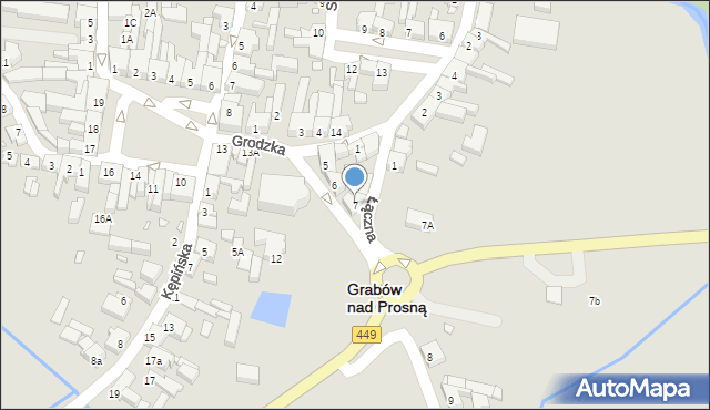 Grabów nad Prosną, Grodzka, 7, mapa Grabów nad Prosną