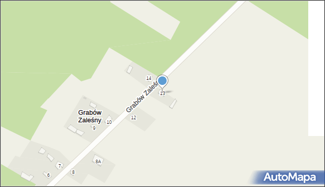 Grabów Zaleśny, Grabów Zaleśny, 13, mapa Grabów Zaleśny