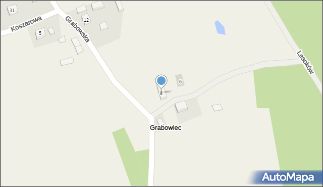 Grabowiec, Grabowska, 8, mapa Grabowiec