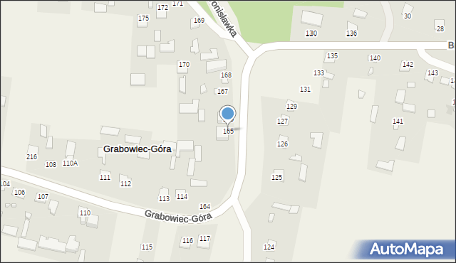 Grabowiec-Góra, Grabowiec-Góra, 165, mapa Grabowiec-Góra
