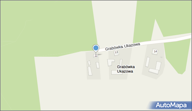 Grabówka Ukazowa, Grabówka Ukazowa, 11, mapa Grabówka Ukazowa