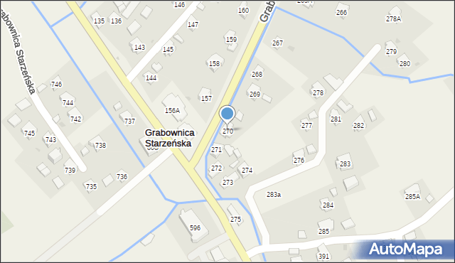 Grabownica Starzeńska, Grabownica Starzeńska, 270, mapa Grabownica Starzeńska