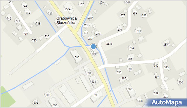 Grabownica Starzeńska, Grabownica Starzeńska, 275, mapa Grabownica Starzeńska