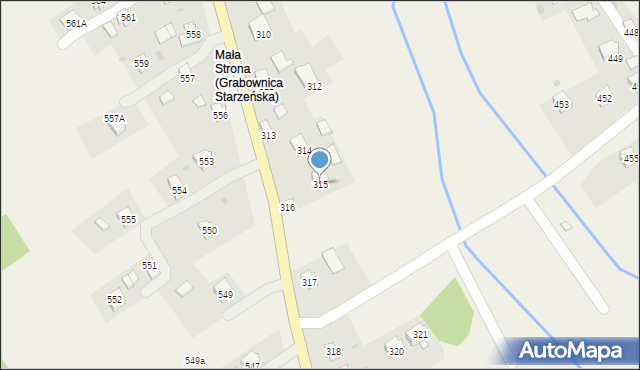 Grabownica Starzeńska, Grabownica Starzeńska, 315, mapa Grabownica Starzeńska