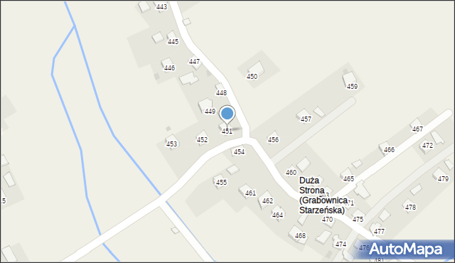 Grabownica Starzeńska, Grabownica Starzeńska, 451, mapa Grabownica Starzeńska