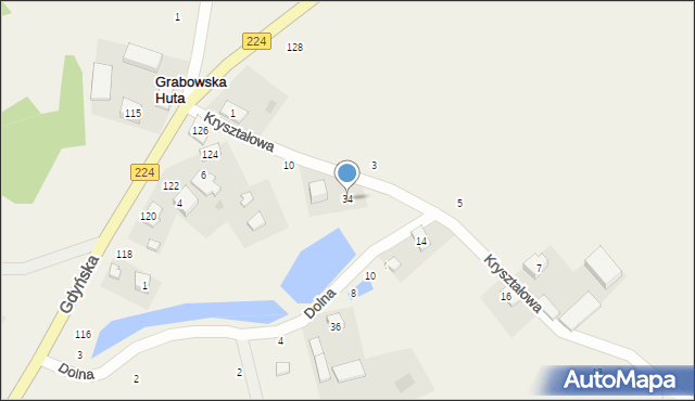 Grabowska Huta, Grabowska Huta, 34, mapa Grabowska Huta