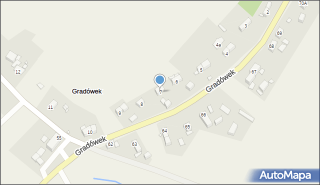 Gradówek, Gradówek, 7, mapa Gradówek