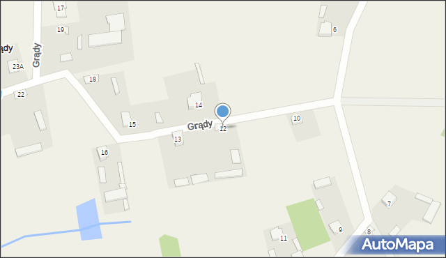 Grądy, Grądy, 12, mapa Grądy