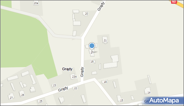 Grądy, Grądy, 17, mapa Grądy