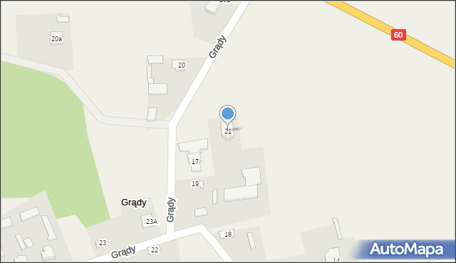 Grądy, Grądy, 21, mapa Grądy