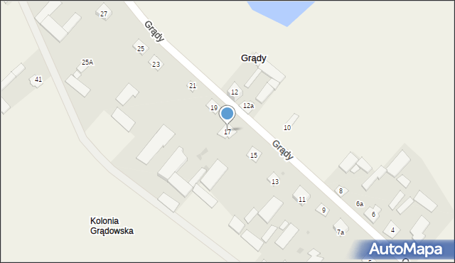 Grądy, Grądy, 17, mapa Grądy