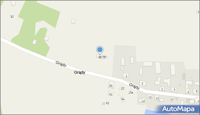 Grądy, Grądy, 86, mapa Grądy