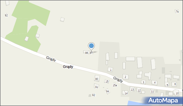 Grądy, Grądy, 87, mapa Grądy