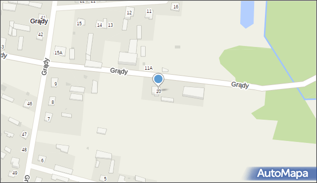 Grądy, Grądy, 10, mapa Grądy