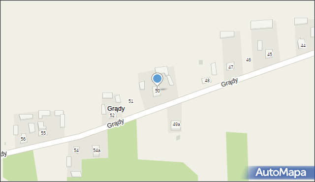 Grądy, Grądy, 50, mapa Grądy