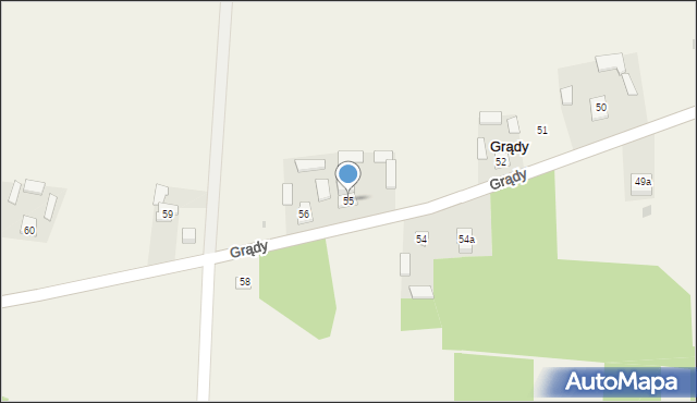 Grądy, Grądy, 55, mapa Grądy