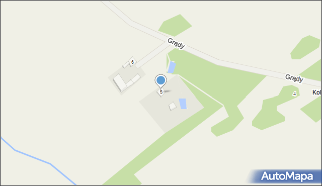 Grądy, Grądy, 5, mapa Grądy