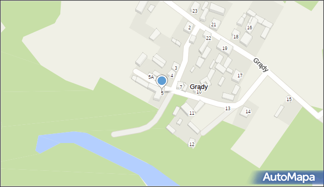 Grądy, Grądy, 5, mapa Grądy