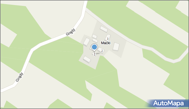 Grądy, Grądy, 1, mapa Grądy