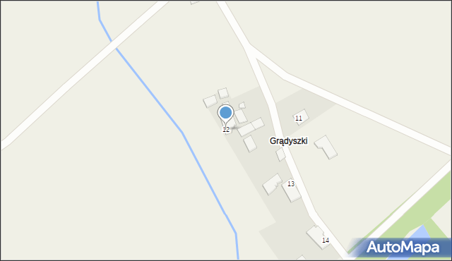 Grądy Węgorzewskie, Grądy Węgorzewskie, 12, mapa Grądy Węgorzewskie