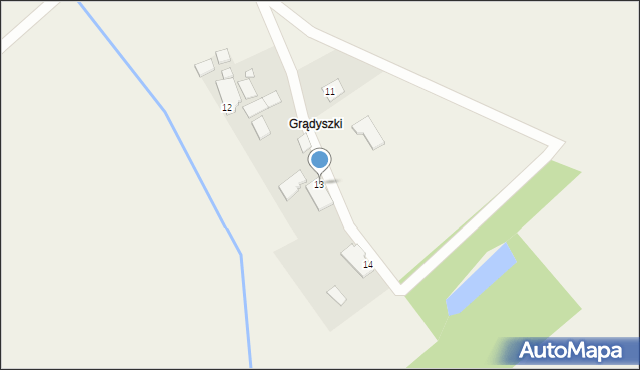 Grądy Węgorzewskie, Grądy Węgorzewskie, 13, mapa Grądy Węgorzewskie