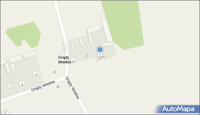 Grądy Wielkie, Grądy Wielkie, 12, mapa Grądy Wielkie