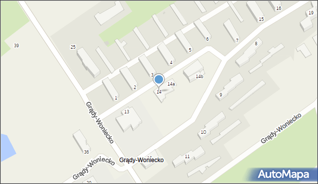 Grądy-Woniecko, Grądy-Woniecko, 14, mapa Grądy-Woniecko