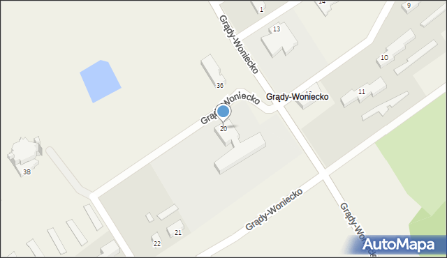 Grądy-Woniecko, Grądy-Woniecko, 20, mapa Grądy-Woniecko