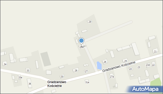 Gradzanowo Kościelne, Gradzanowo Kościelne, 28a, mapa Gradzanowo Kościelne