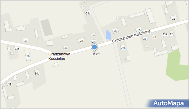 Gradzanowo Kościelne, Gradzanowo Kościelne, 31a, mapa Gradzanowo Kościelne