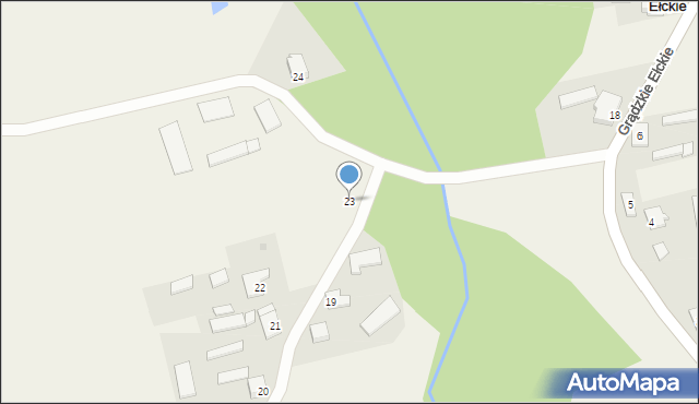 Grądzkie Ełckie, Grądzkie Ełckie, 23, mapa Grądzkie Ełckie