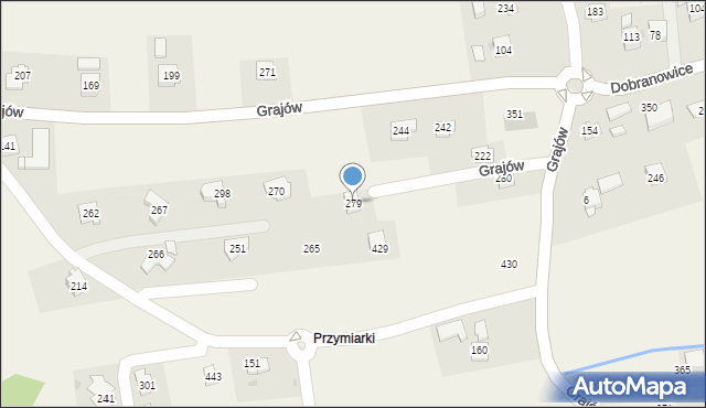 Grajów, Grajów, 279, mapa Grajów