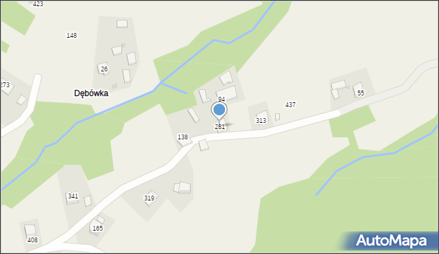 Grajów, Grajów, 281, mapa Grajów