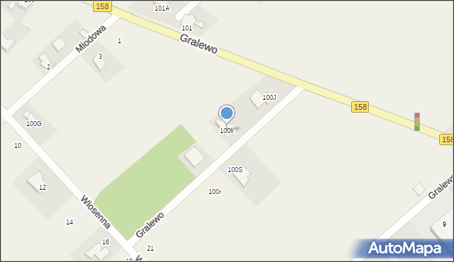 Gralewo, Gralewo, 100k, mapa Gralewo