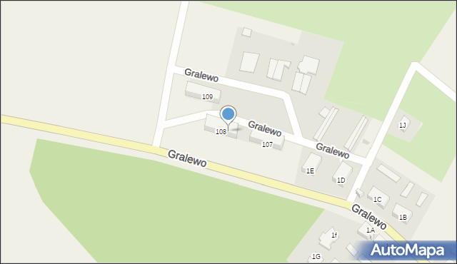 Gralewo, Gralewo, 108A, mapa Gralewo