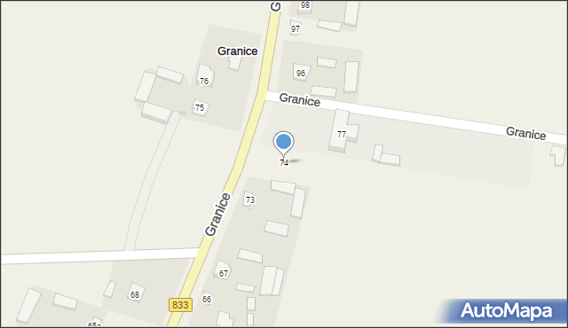 Granice, Granice, 74, mapa Granice