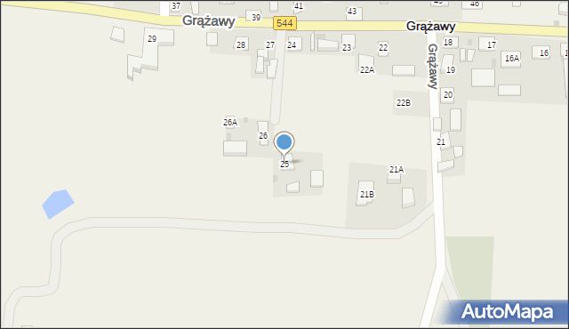 Grążawy, Grążawy, 25, mapa Grążawy