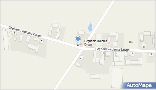 Grębanin, Grębanin-Kolonia Druga, 14, mapa Grębanin