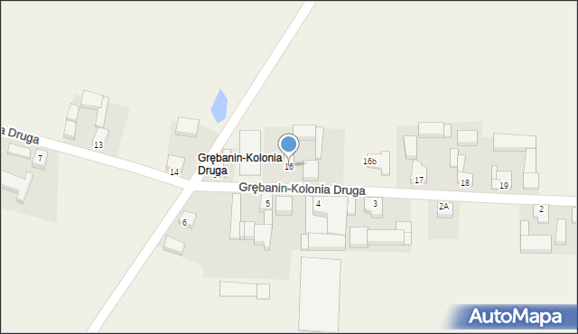 Grębanin, Grębanin-Kolonia Druga, 16, mapa Grębanin