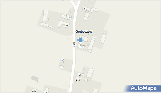 Gręboszów, Gręboszów, 12, mapa Gręboszów