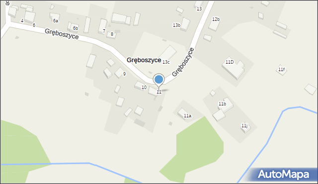 Gręboszyce, Gręboszyce, 11, mapa Gręboszyce