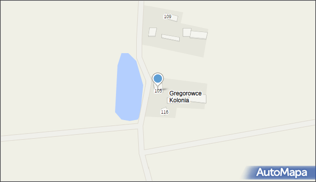 Gregorowce, Gregorowce, 105, mapa Gregorowce