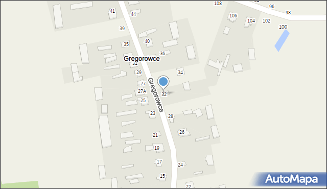 Gregorowce, Gregorowce, 32, mapa Gregorowce