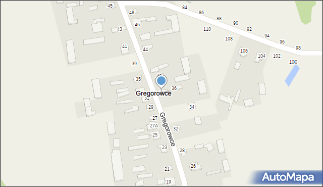 Gregorowce, Gregorowce, 38, mapa Gregorowce