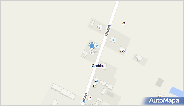 Grobla, Grobla, 33, mapa Grobla