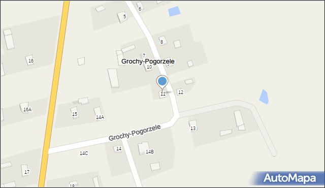 Grochy-Pogorzele, Grochy-Pogorzele, 11, mapa Grochy-Pogorzele