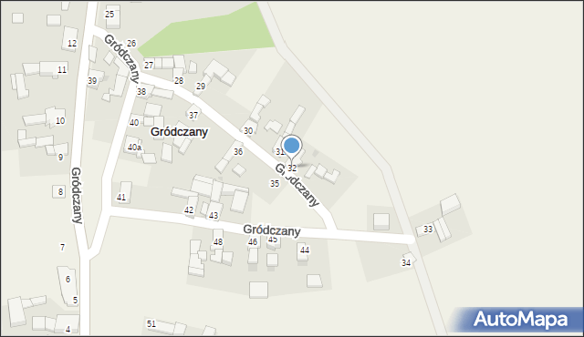 Gródczany, Gródczany, 32, mapa Gródczany