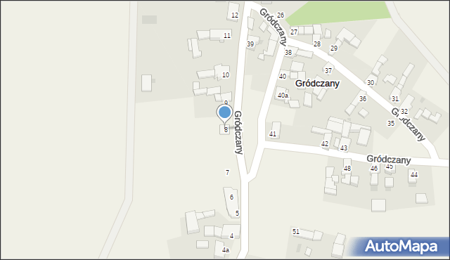 Gródczany, Gródczany, 8, mapa Gródczany