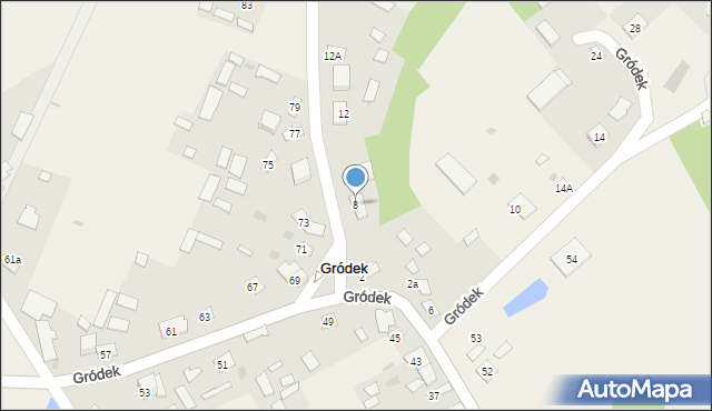 Gródek, Gródek, 8, mapa Gródek