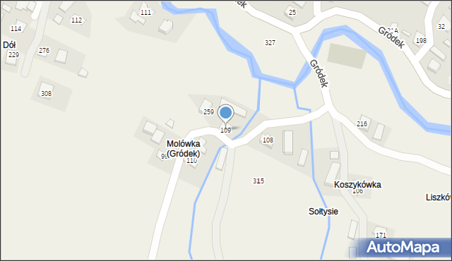 Gródek, Gródek, 109, mapa Gródek